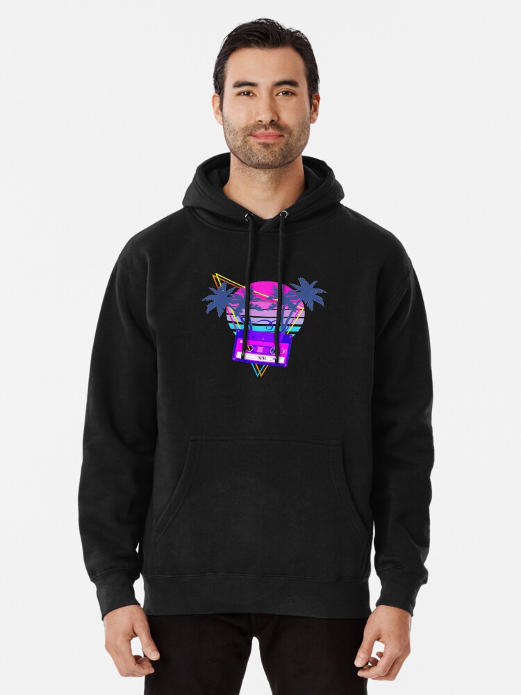 Vaporwave Aesthetic Art 90s Sunset Cassette Tape in Outrun Synthwave  style Pullover Hoodie