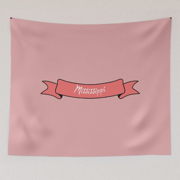Item preview, Mississippi - Ribbon Label (pink) designed and sold by CityCollection.