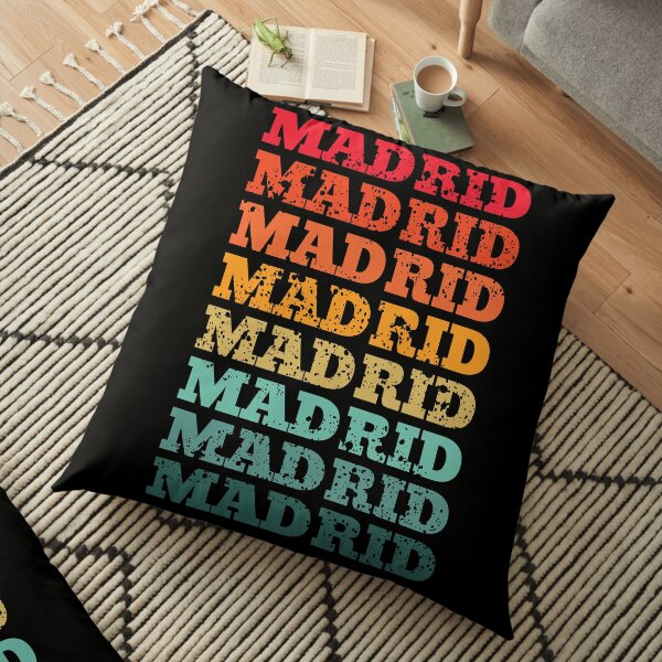 Madrid - repeated retro vintage sunset design with a distressed effect Floor Pillow