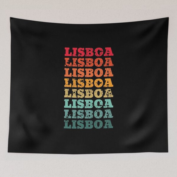 Item preview, Lisbon - Lisboa - repeated retro vintage sunset colors with a distressed design effect designed and sold by Rhu Creations.