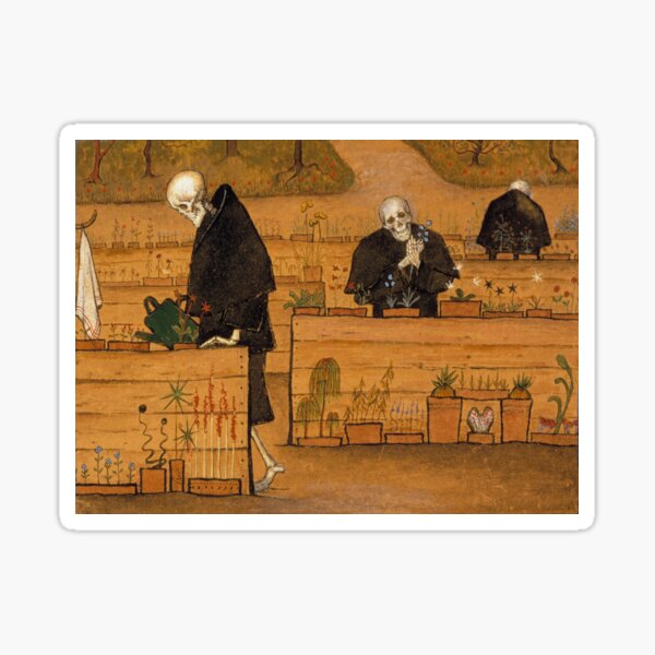 Aperçu de l'œuvre Le jardin de la mort (Kuoleman puutarha) de Hugo Simberg créée et vendue par IndieArtDream.
