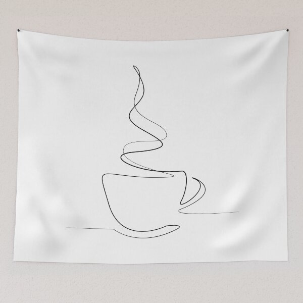 Item preview, Coffee Line Drawing, Cup of a Coffee Illustration, One Line Art Coffee designed and sold by clauceart.