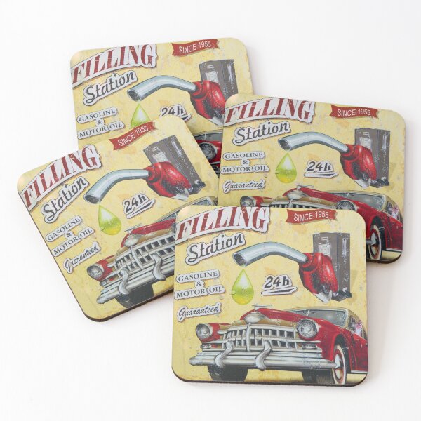 Item preview, Filling Station, 1950's Style petrol gasoline advertising sign designed and sold by JonDelorme.