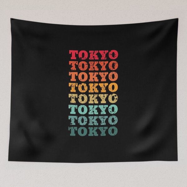 Item preview, Tokyo - repeated retro vintage sunset colors with a distressed design effect designed and sold by Rhu Creations.