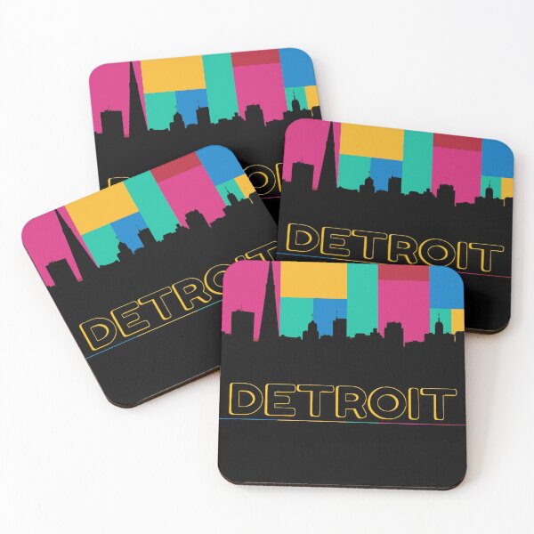 Item preview, Detroit City Skyscraper Skyline - Colorful  designed and sold by salmannoor.