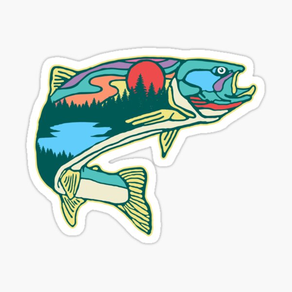 3 Fish Sticker, Fishing Sticker, Fish Decal, Fishing Decal, Hand