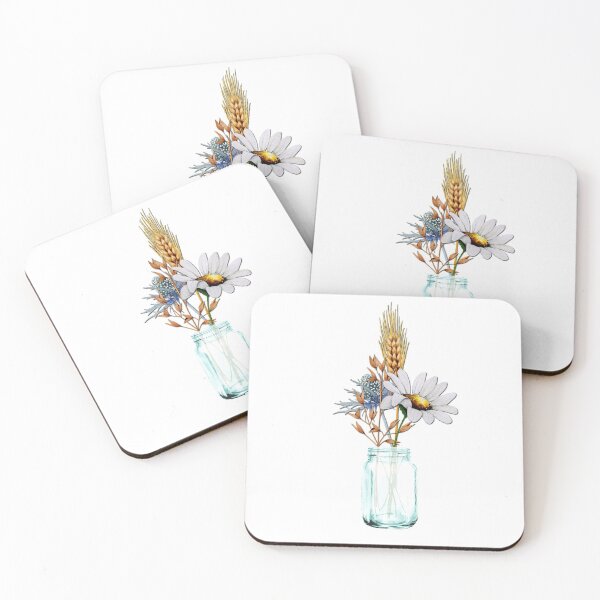 Item preview, A bouquet of daisy and herbs in a Mason jar. designed and sold by Pavnud.