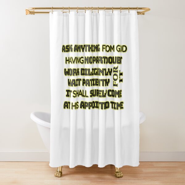 ASK ANYTHING FROM GOD BLACK ON YELLOW Shower Curtain