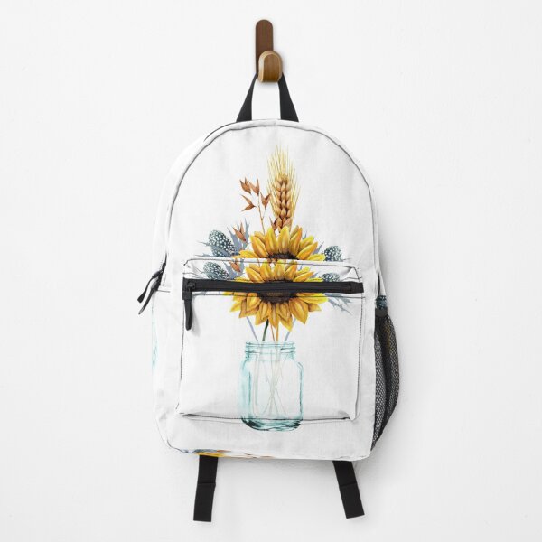 Item preview, A bouquet of sunflower and herbs in a Mason jar. designed and sold by Pavnud.