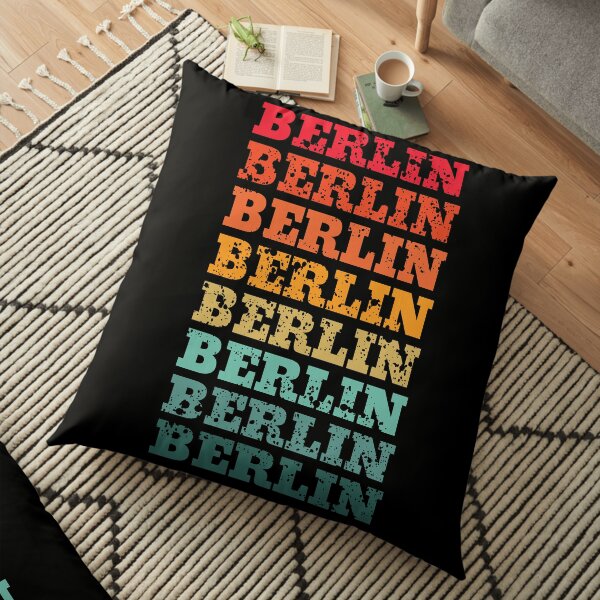 Berlin - repeated retro vintage sunset design with a distressed effect Floor Pillow