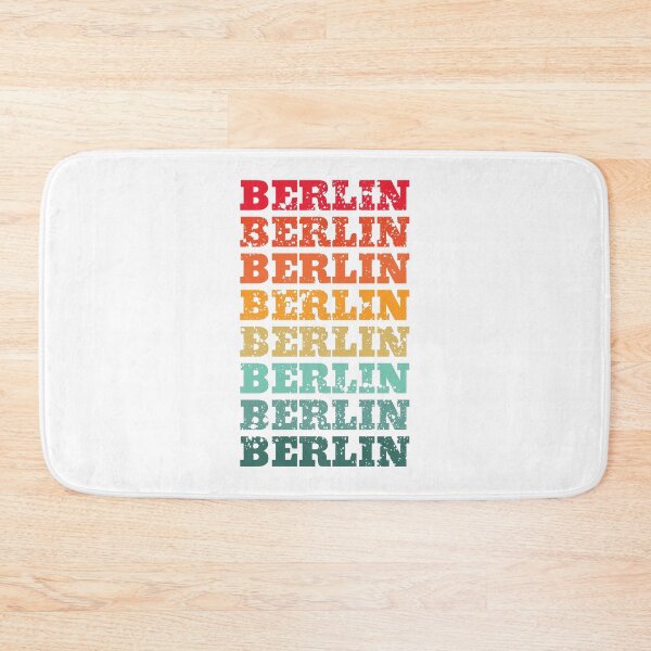 Item preview, Berlin - repeated retro vintage sunset colors with a distressed design effect designed and sold by Rhu Creations.