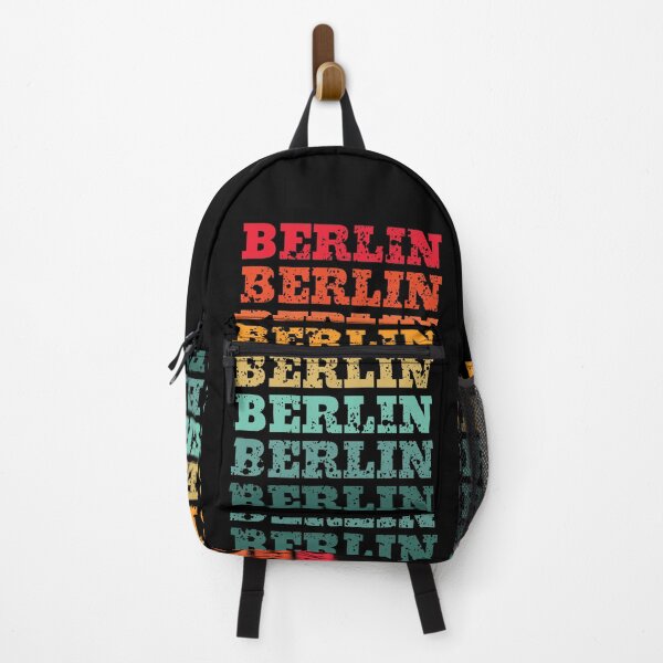 Item preview, Berlin - repeated retro vintage sunset colors with a distressed design effect designed and sold by Rhu Creations.
