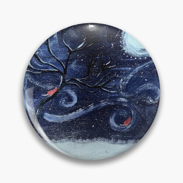 Item preview, Winter night sky with red feathers blowing in the wind designed and sold by Raineylanes.