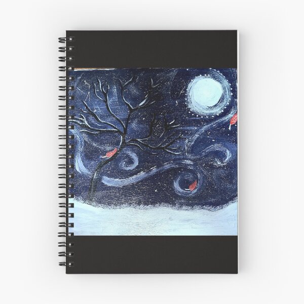 Item preview, Winter night sky with red feathers blowing in the wind designed and sold by Raineylanes.