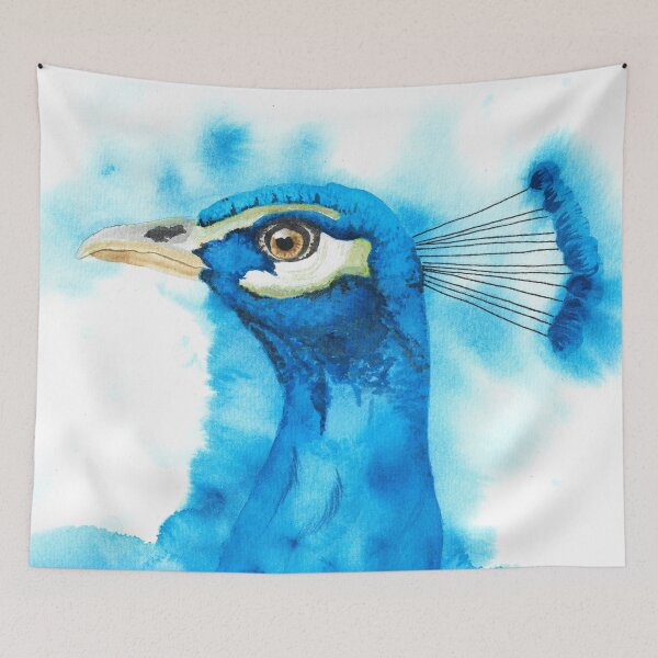 Item preview, peacocks watercolor - bird painting designed and sold by L'Atelier Oranjade.