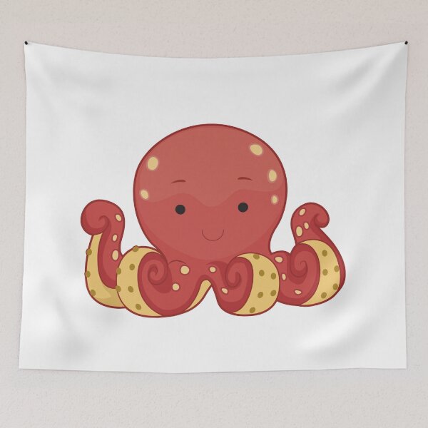 Item preview, orange octopus designed and sold by treasure-crafts.
