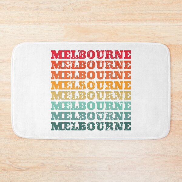 Item preview, Melbourne - repeated retro vintage sunset colors with a distressed design effect designed and sold by Rhu Creations.