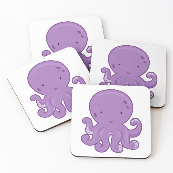 Item preview, cute purple octopus blue ocean sea monster designed and sold by treasure-crafts.