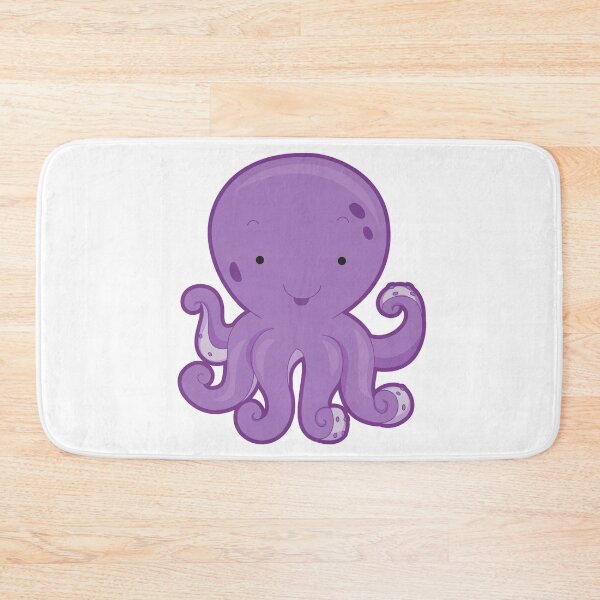 Item preview, cute purple octopus blue ocean sea monster designed and sold by treasure-crafts.
