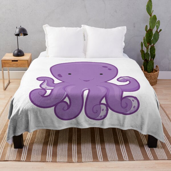 Item preview, cute purple octopus blue ocean sea monster designed and sold by treasure-crafts.