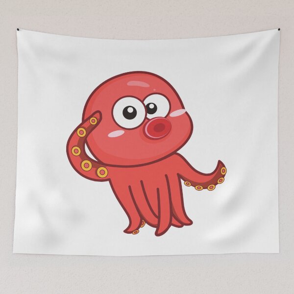 Item preview, orange octopus designed and sold by treasure-crafts.