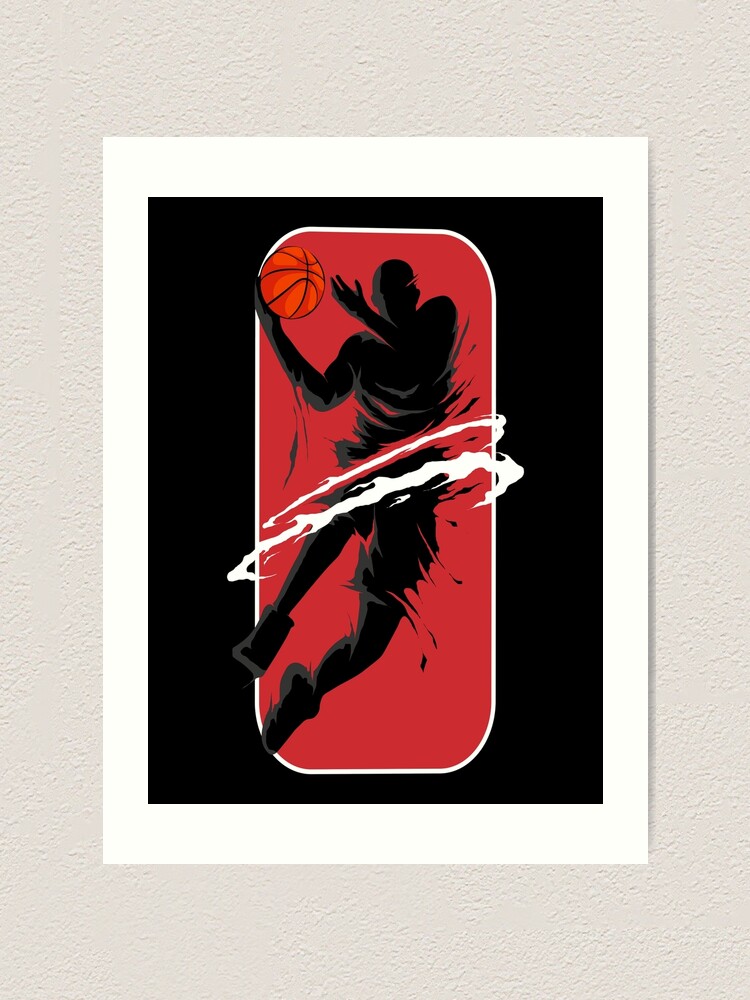 Gesichtsloser Basketballspieler Nba Logo Parodie Roter Hintergrund Kunstdruck Von Asapptees Redbubble