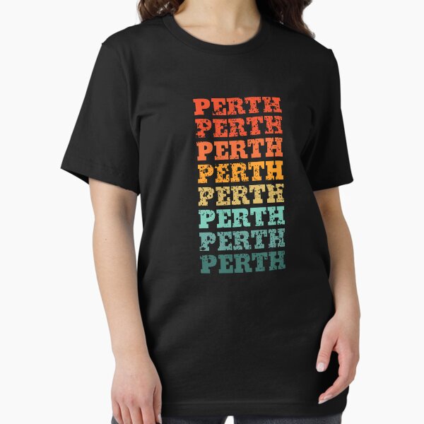Item preview, Perth - repeated retro vintage sunset colors with a distressed design effect designed and sold by Rhu Creations.