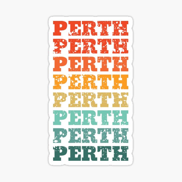 Item preview, Perth - repeated retro vintage sunset colors with a distressed design effect designed and sold by Rhu Creations.