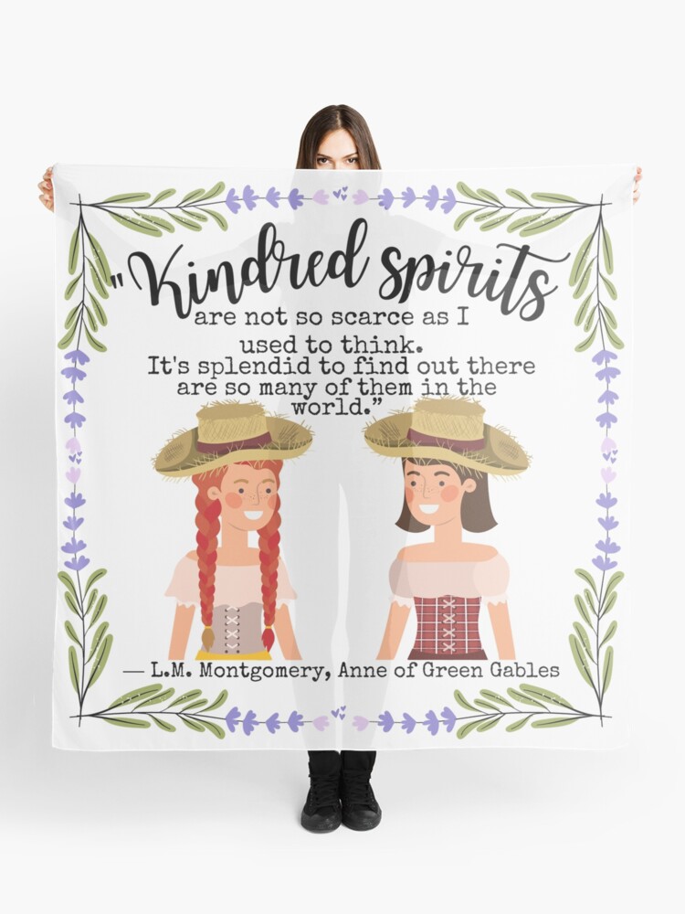 Thumbnail 1 of 3, Scarf, Kindred Spirits LM Montgomery book quote designed and sold by Dollfacedesign.