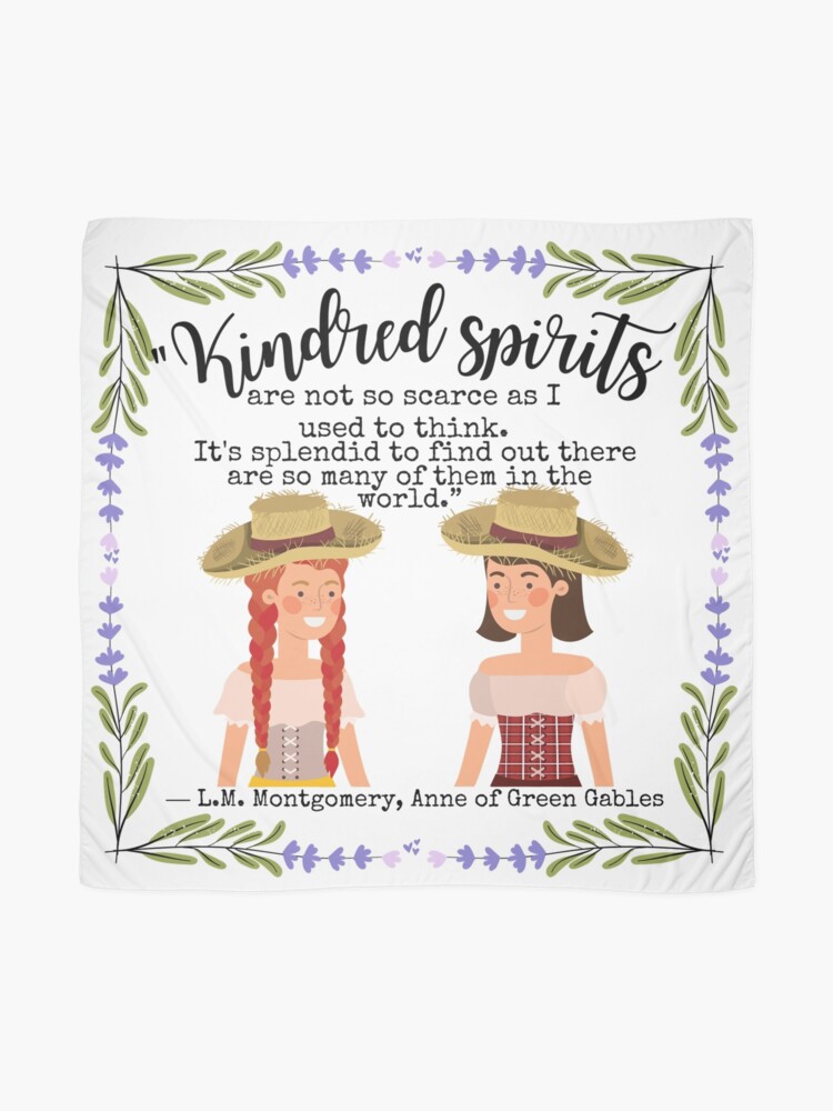 Thumbnail 2 of 3, Scarf, Kindred Spirits LM Montgomery book quote designed and sold by Dollfacedesign.