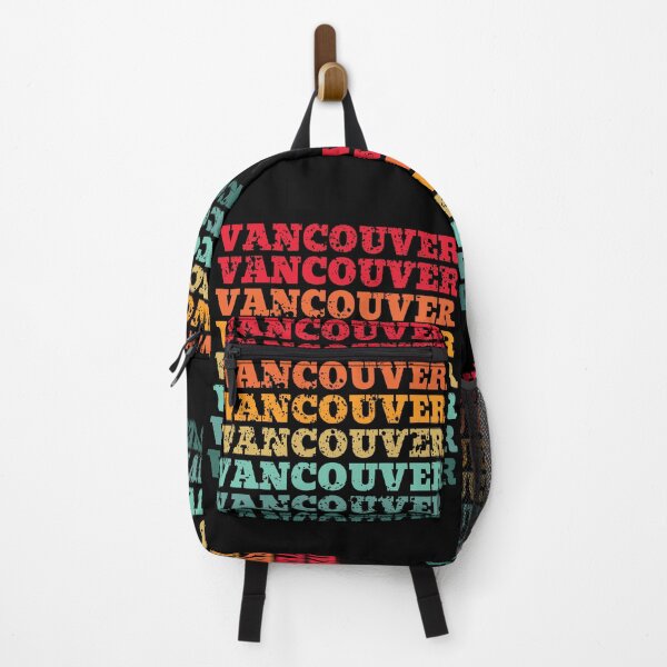 Item preview, Vancouver - repeated retro vintage sunset colors with a distressed design effect designed and sold by Rhu Creations.