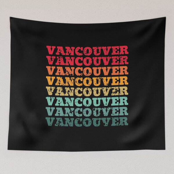 Item preview, Vancouver - repeated retro vintage sunset colors with a distressed design effect designed and sold by Rhu Creations.