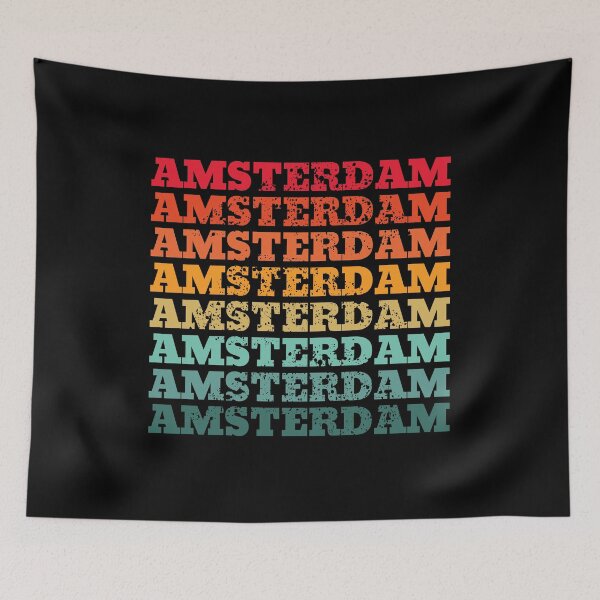Item preview, Amsterdam - repeated retro vintage sunset colors with a distressed design effect designed and sold by Rhu Creations.