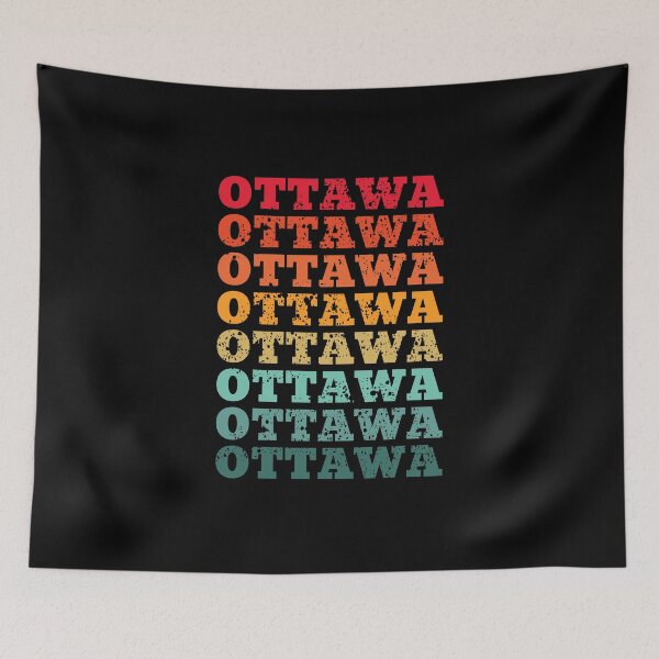 Item preview, Ottawa - repeated retro vintage sunset colors with a distressed design effect designed and sold by Rhu Creations.