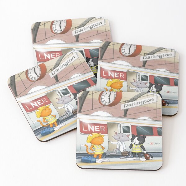 Item preview, CUTHBERT AND FRIENDS BOARDING LNER AZUMA AT DARLINGTON designed and sold by kittencuthbert.