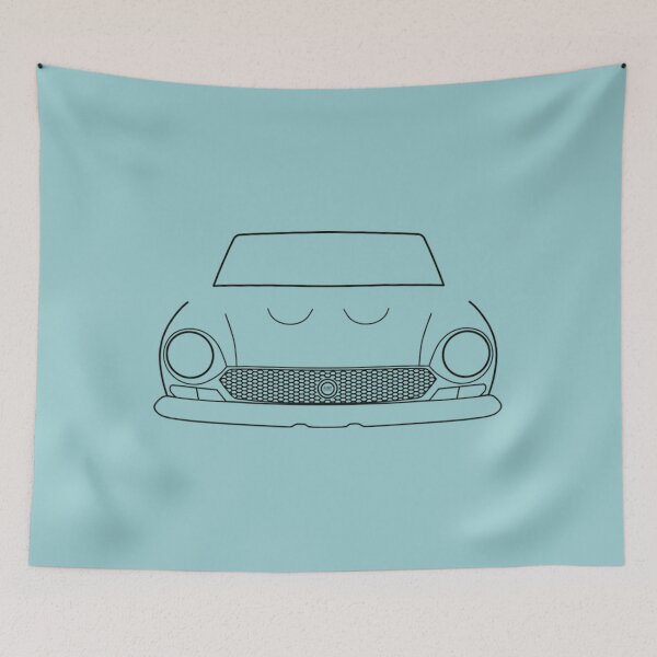 Item preview, Classic Car 1970s Fiat 124 Sport Spider classic car black outline graphic designed and sold by Valleyand.