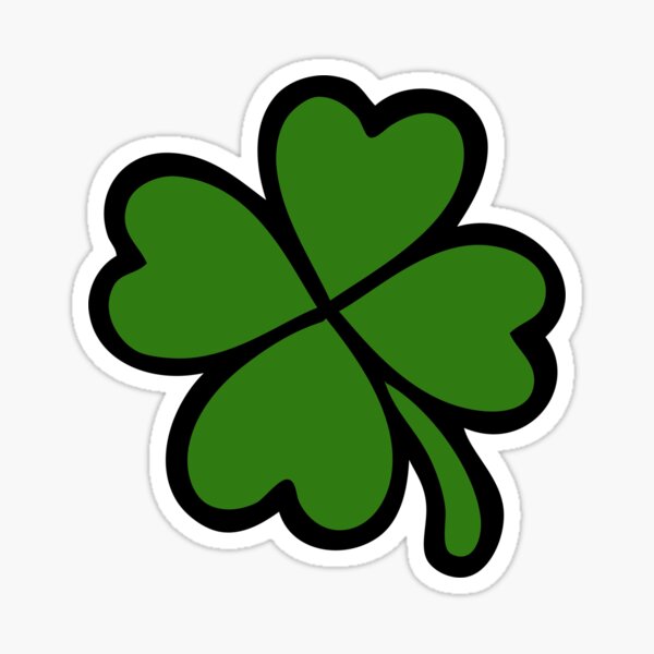 Lucky Four Leaf Clover Pattern Sticker
