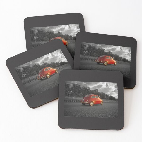 Item preview, Fiat 500 Car Oldtimer Vintage Fiat 500 F 1968 driving of in the distance designed and sold by Valleyand.