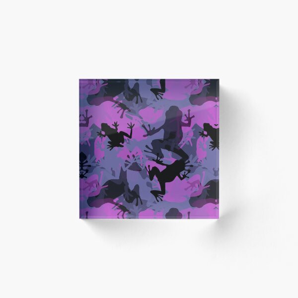 Item preview, Camo Frogged purple frog pattern designed and sold by Sherri Leeder.