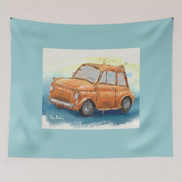 Item preview, Fiat 500 Classic Iconic Orange Fiat 500 Loose Painting designed and sold by Valleyand.