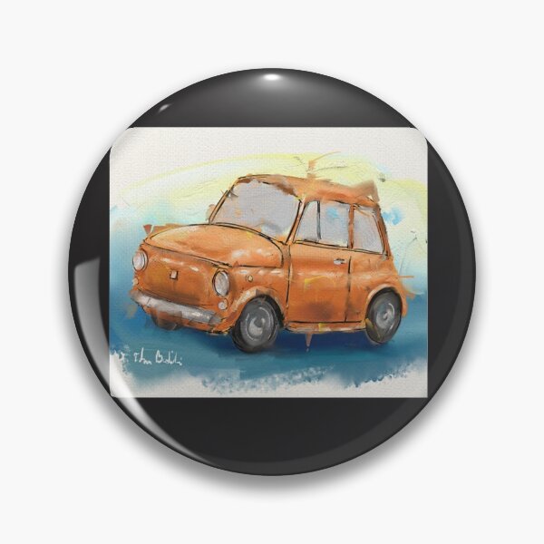 Artikelvorschau, Fiat 500 Classic Iconic Orange Fiat 500 Lose Gemälde entworfen und verkauft von Valleyand.