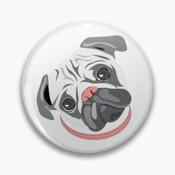 Item preview, Cute pug dog head tilt, illustration drawing designed and sold by Nesdigiart.