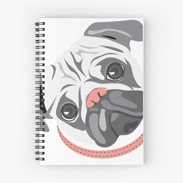 Item preview, Cute pug dog head tilt, illustration drawing designed and sold by Nesdigiart.