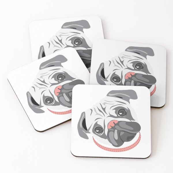 Item preview, Cute pug dog head tilt, illustration drawing designed and sold by Nesdigiart.