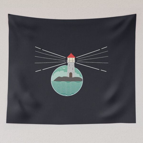Item preview, Lighthouse illustration with dark background designed and sold by kelnan.