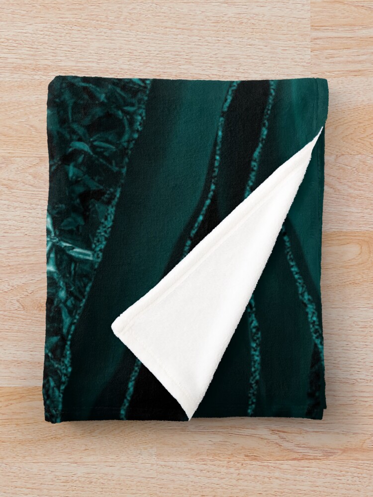 Alternate view of Emerald Green Glamour Marble And Agate Landscapes Throw Blanket