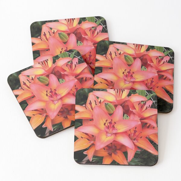 Item preview, Artisitc Coral Colored Garden Lilies designed and sold by taiche.