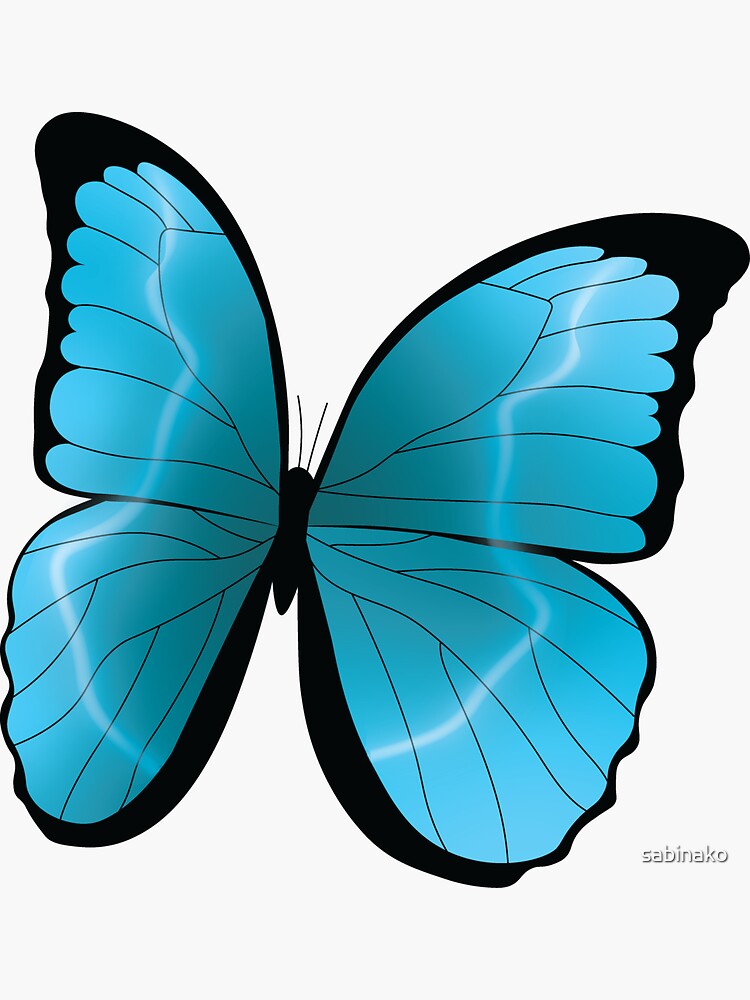 "Light Blue Butterfly" Sticker for Sale by sabinako Redbubble