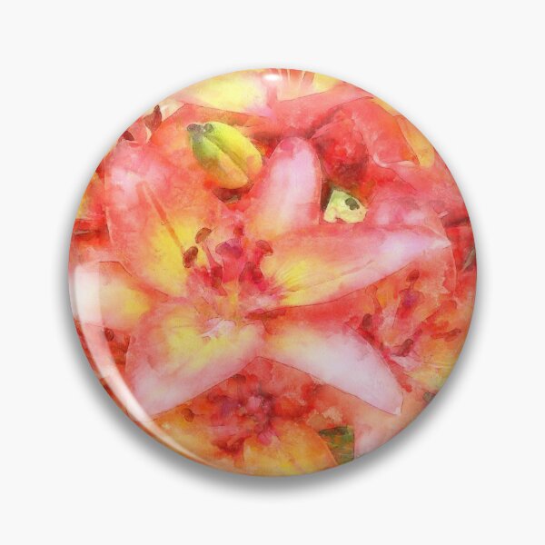Item preview, Helen's Coral Colored Lilies Watercolor  designed and sold by taiche.