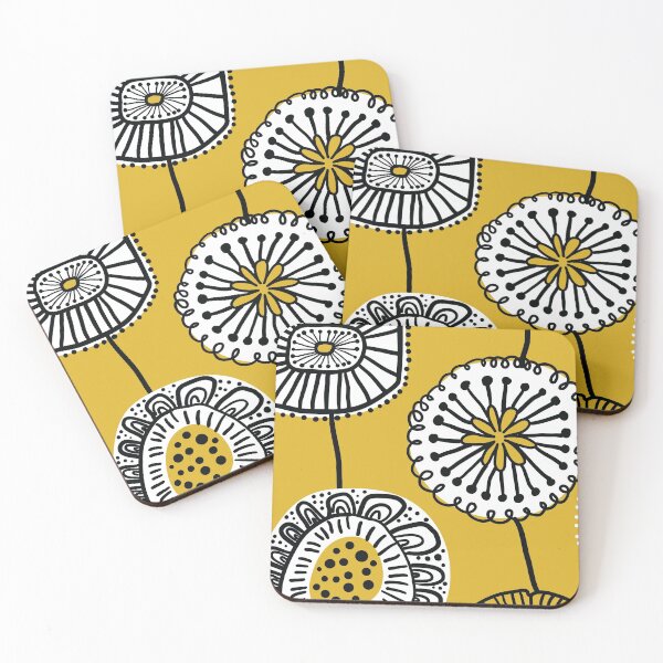 Item preview, Folksy Floral In Goldenrod designed and sold by House of Haha.